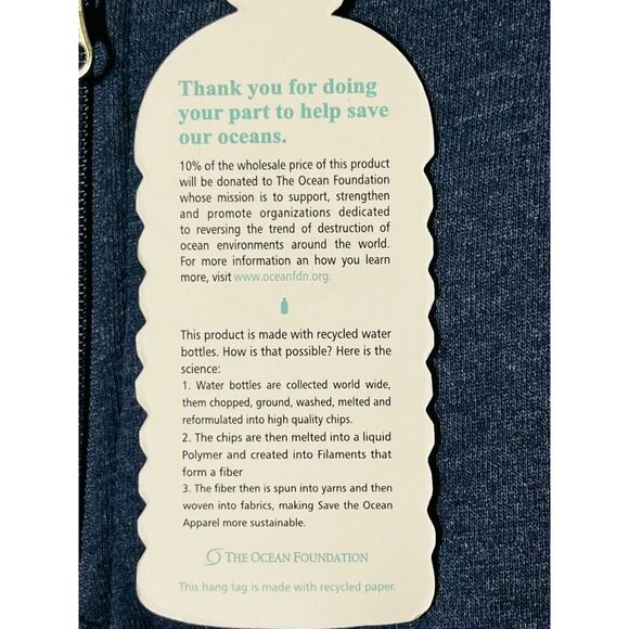 NWT Roffe Save the Ocean Blue Pullover 1/4 Zip Sustainable Material Medium - Picture 7 of 7